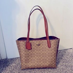 Coach Willow Tote In Signature Canvas, wallet, and duster bag